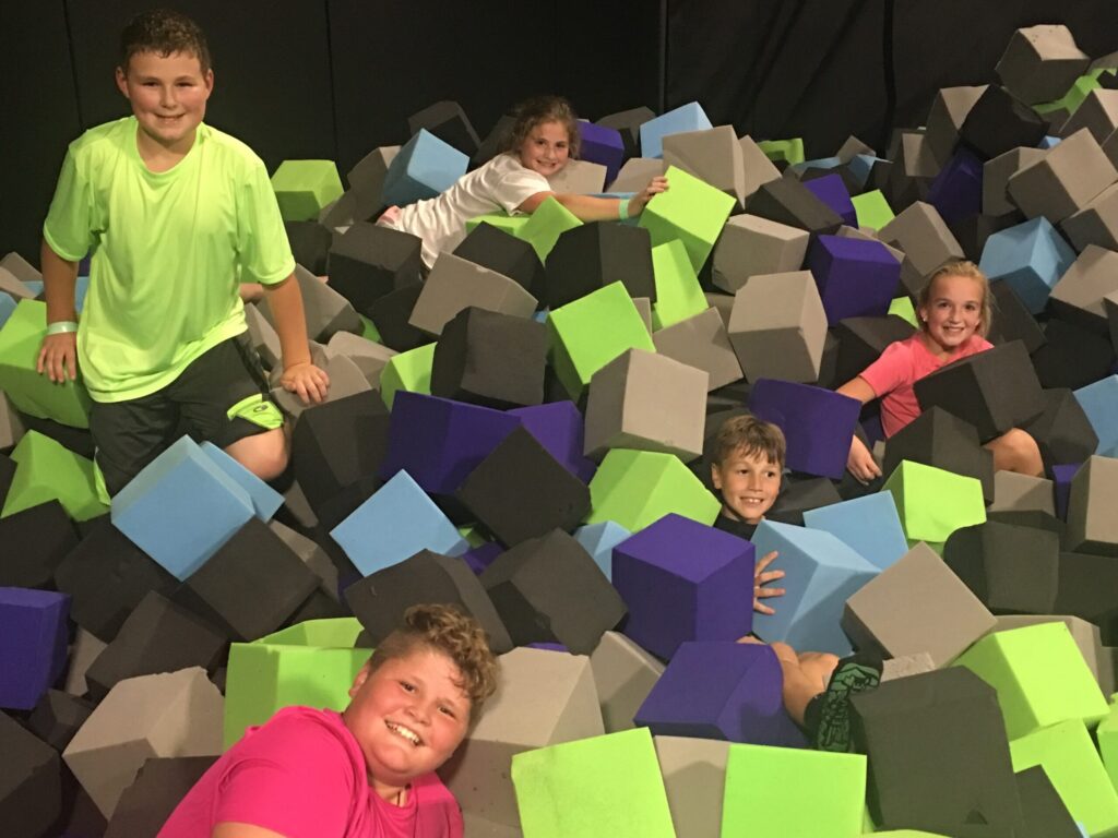 kids having fun in a foam pit at Elevate in Peoria