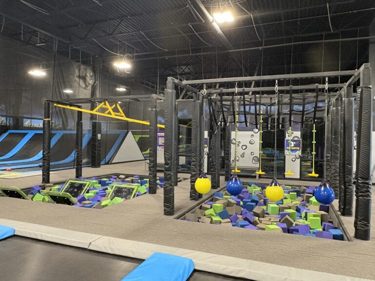 ninja obstacle course attraction at Elevate Trampoline Park in Peoria, IL